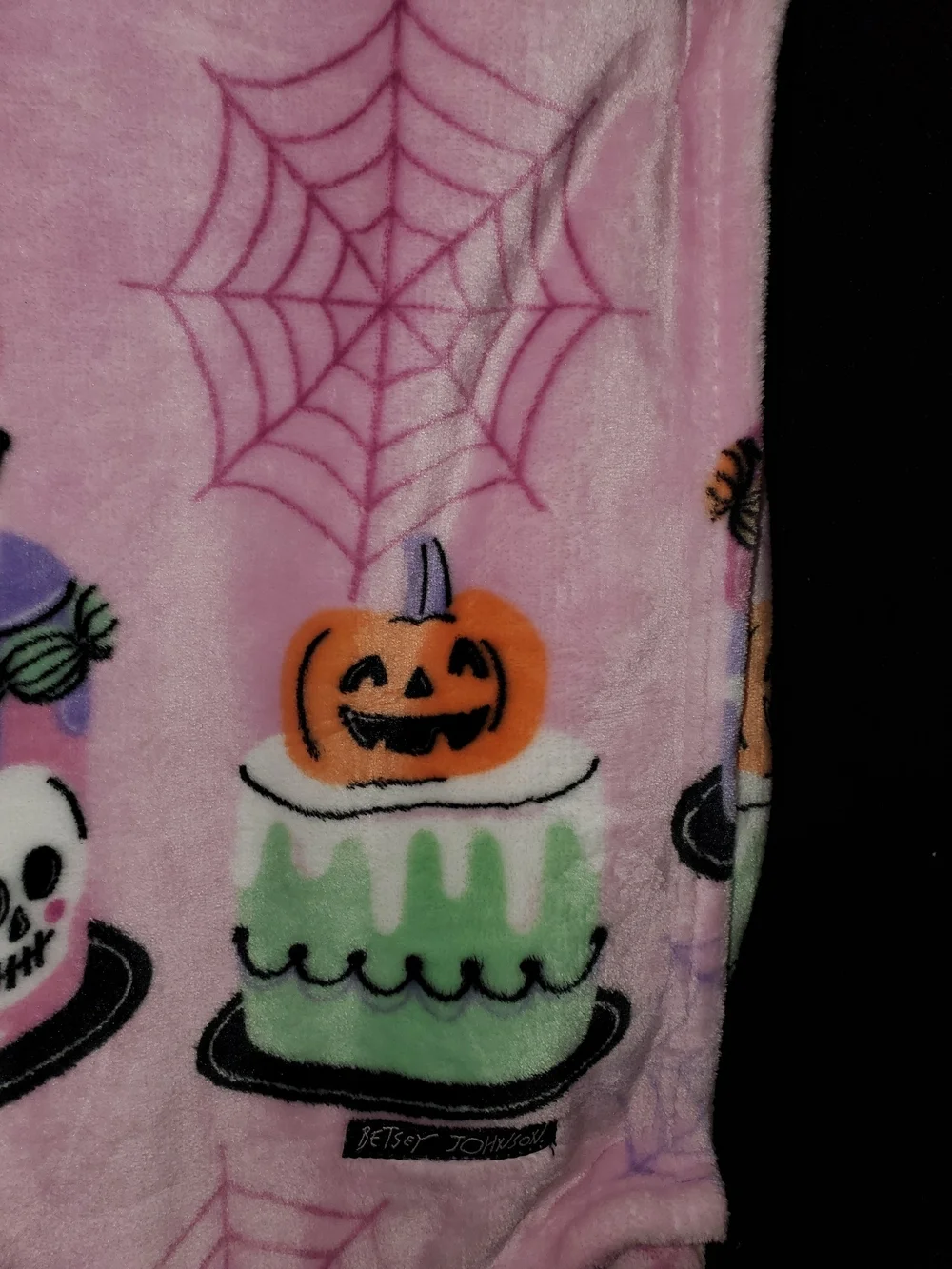 Betsey Johnson Pink Halloween Plush Pajama Throw
